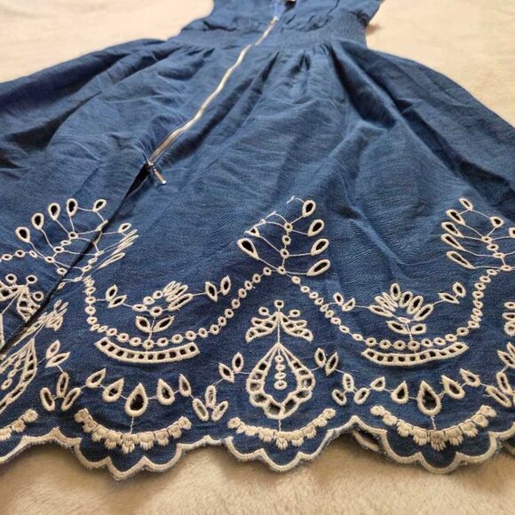 New M By Anthropologie The Tommie denim eyelet trim dress - Picture 4 of 9